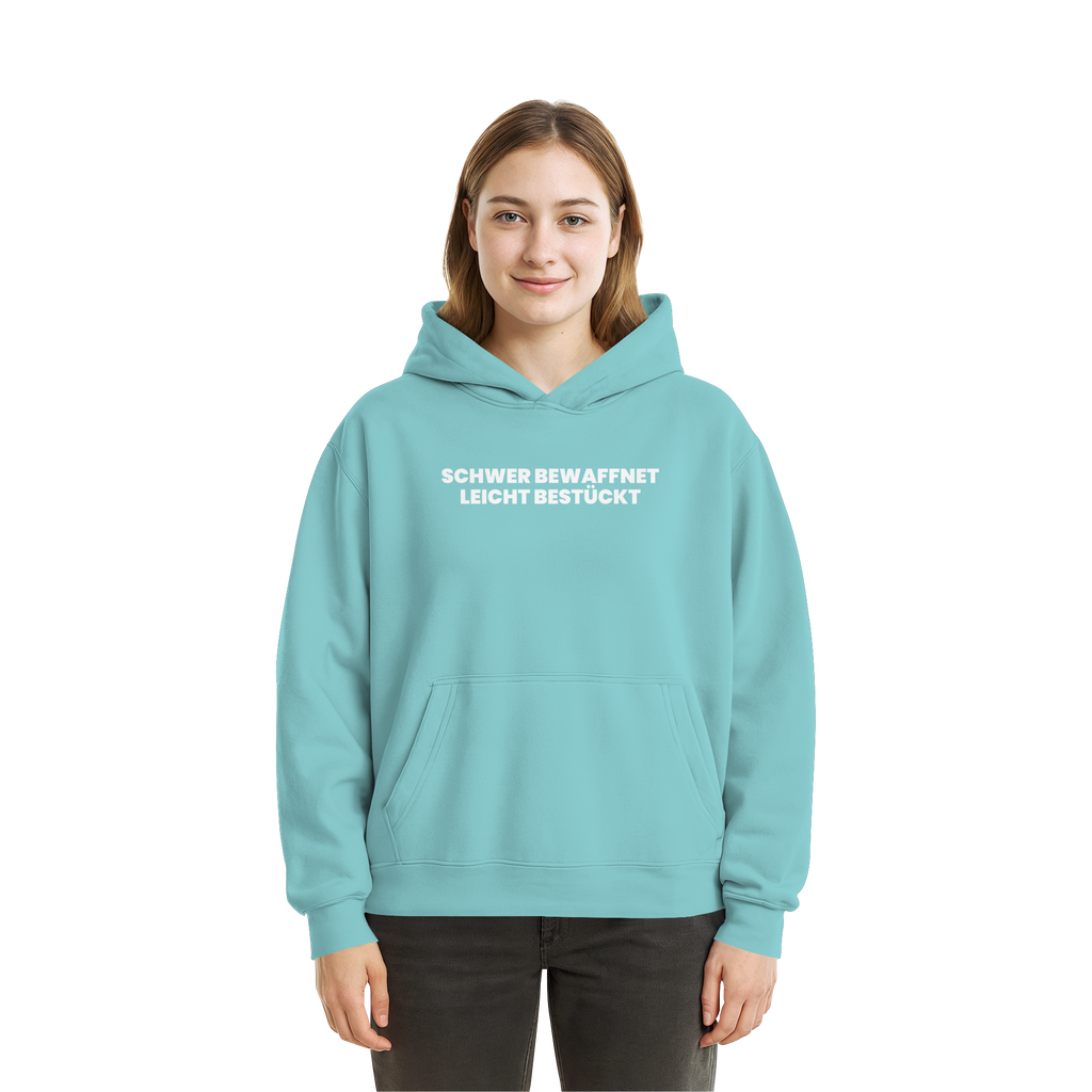 Schwer Bewaffnet Weiss - Fluffy Boxcut Hoodie