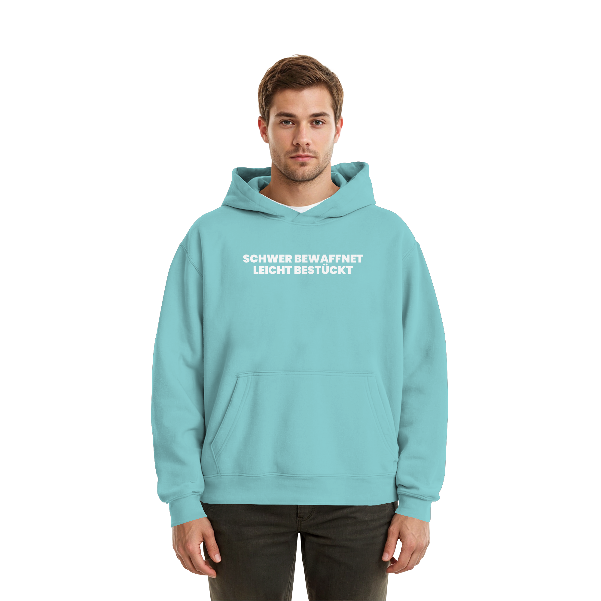 Schwer Bewaffnet Weiss - Fluffy Boxcut Hoodie
