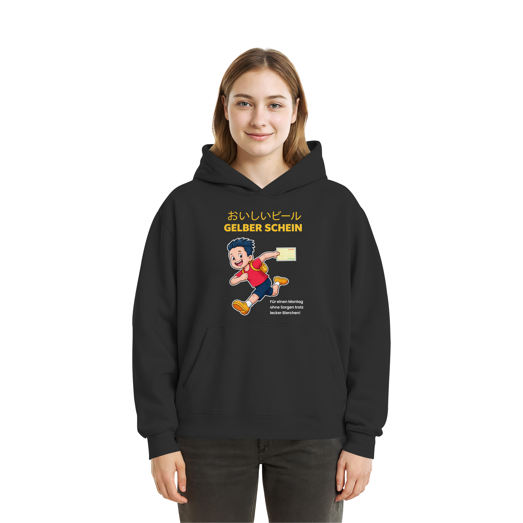 Gelber Schein! - Fluffy Boxcut Hoodie