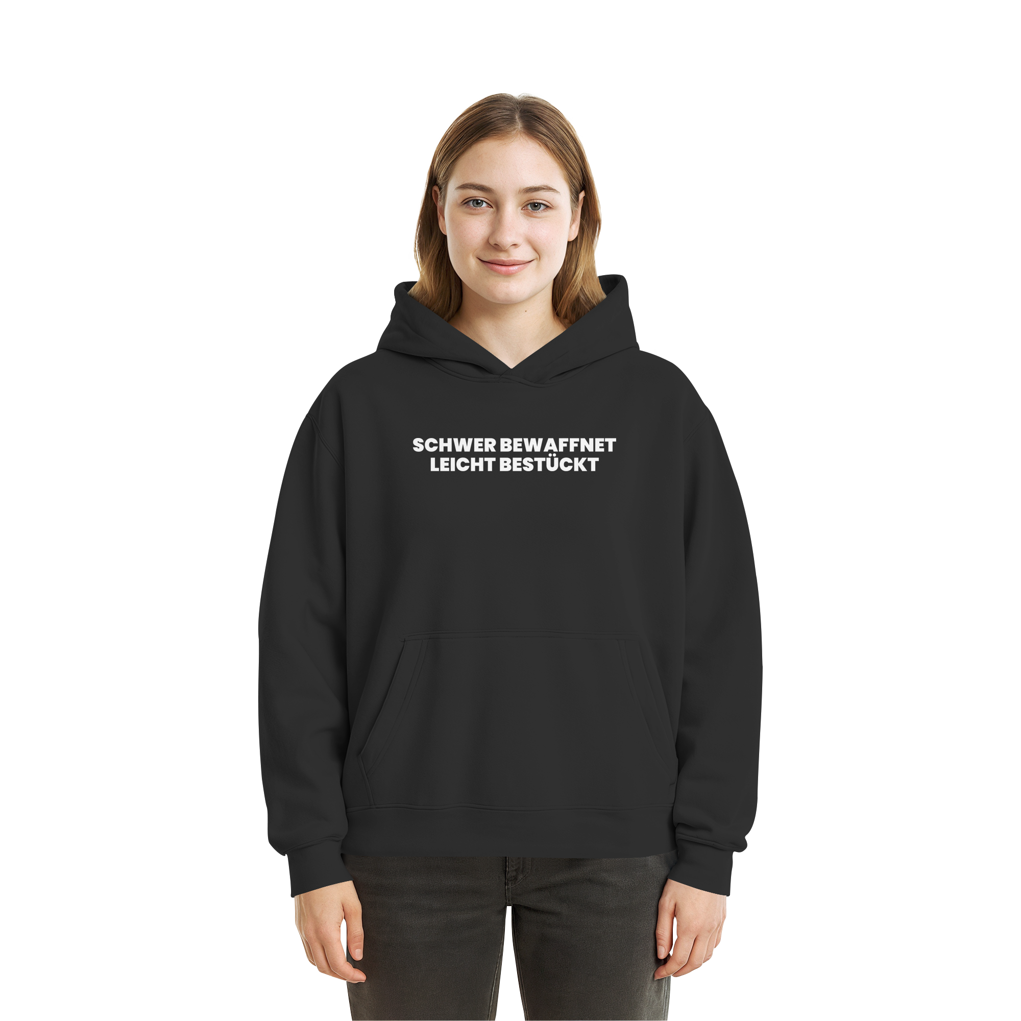 Schwer Bewaffnet Weiss - Fluffy Boxcut Hoodie