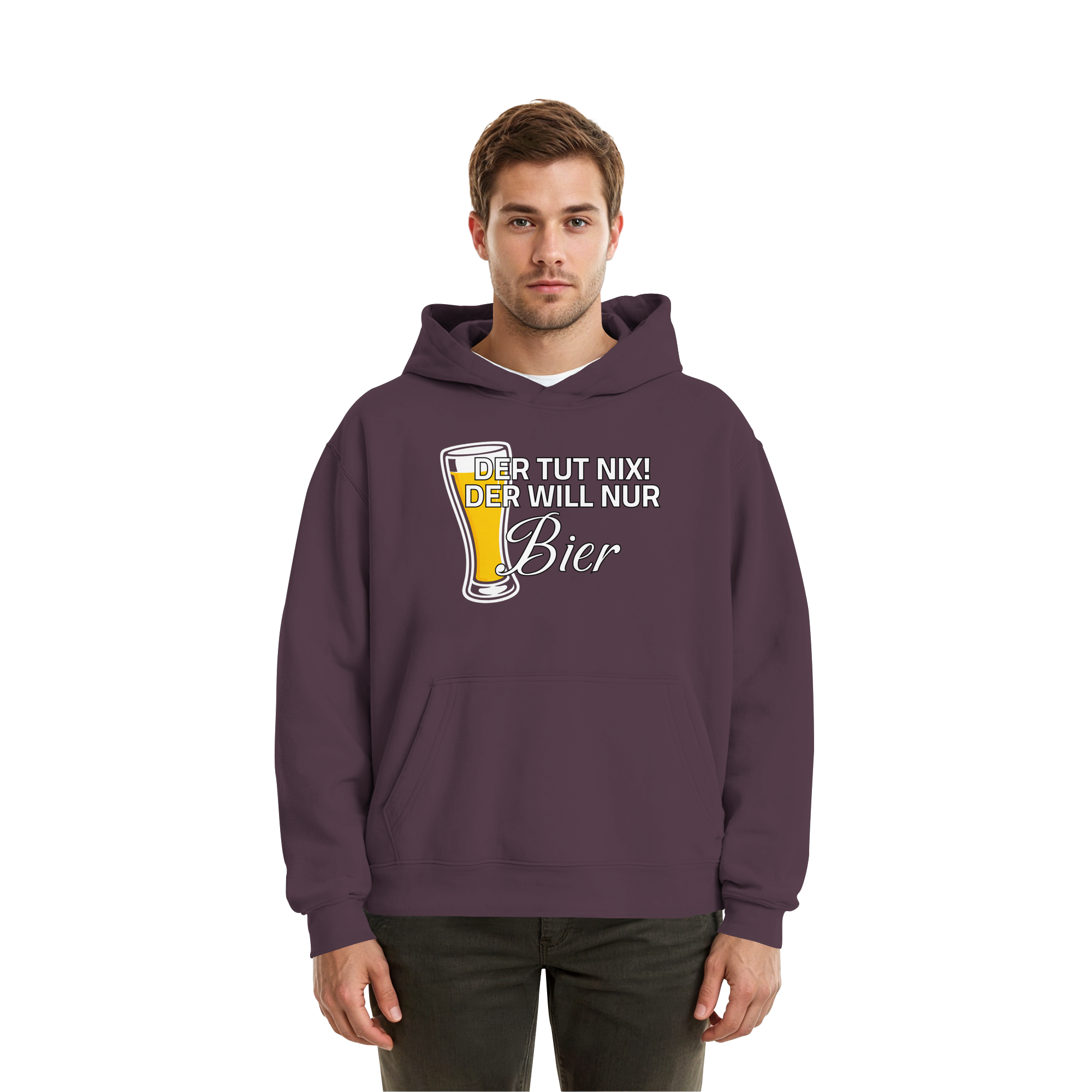 Der Will Nur Bier - Fluffy Boxcut Hoodie