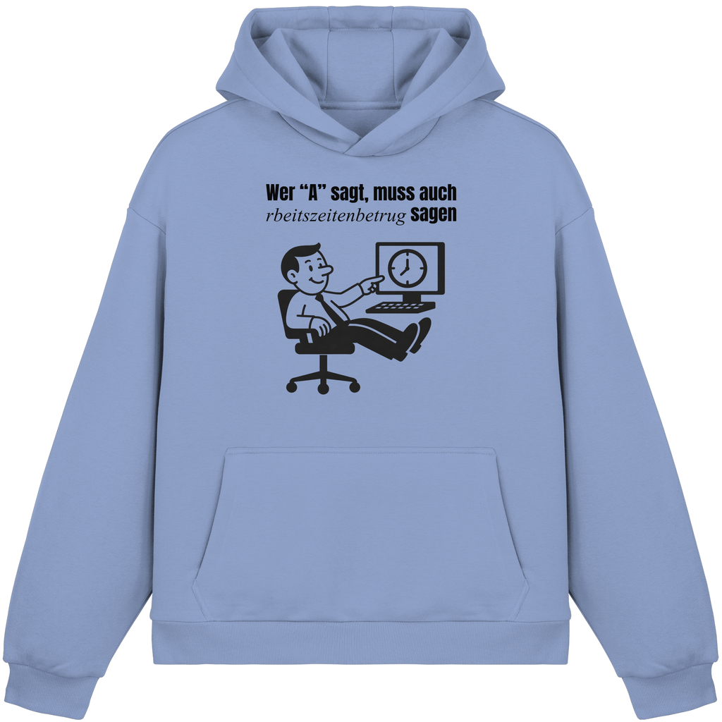 A-Rbeitszeitenbetrug - Black - Fluffy Boxcut Hoodie