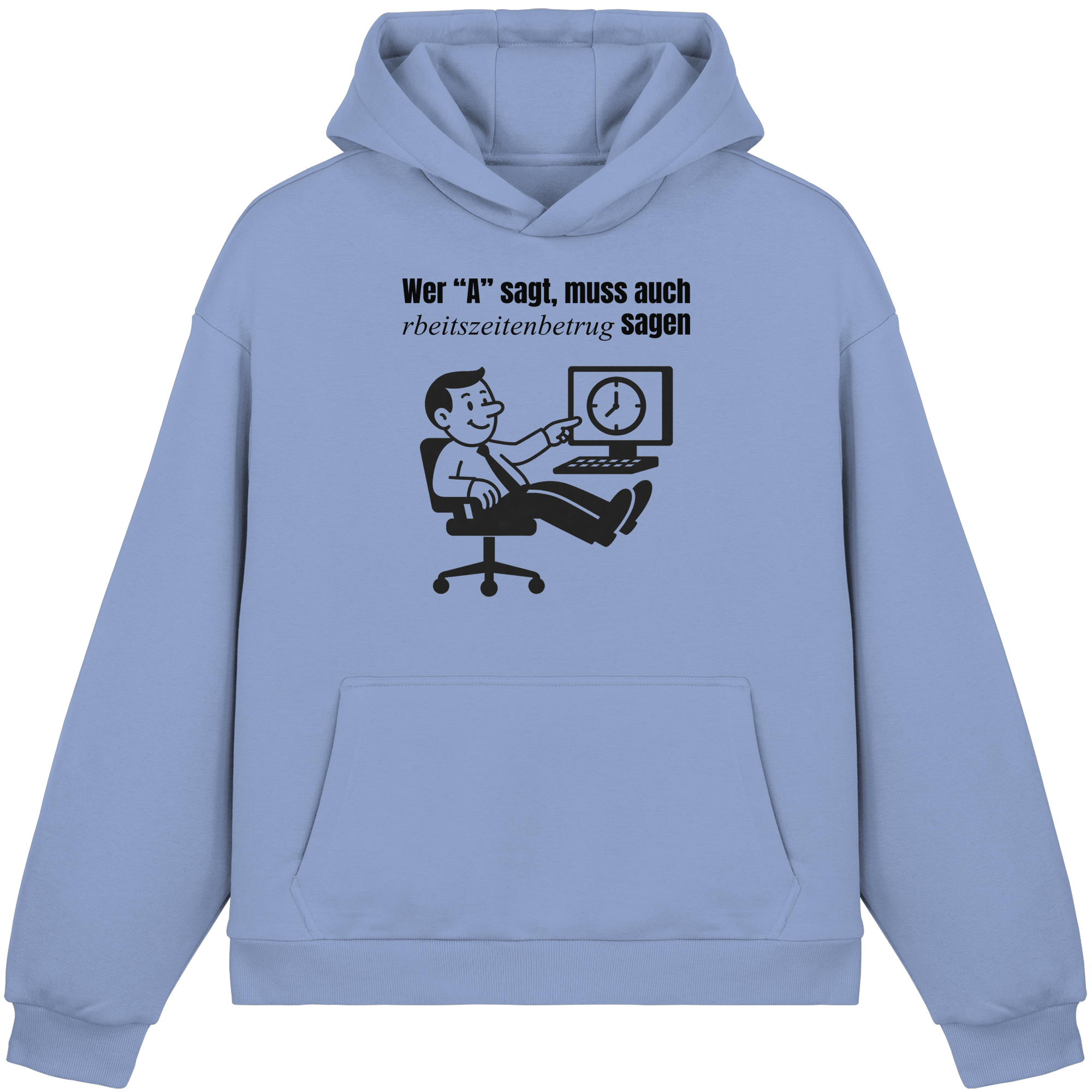 A-Rbeitszeitenbetrug - Black - Fluffy Boxcut Hoodie