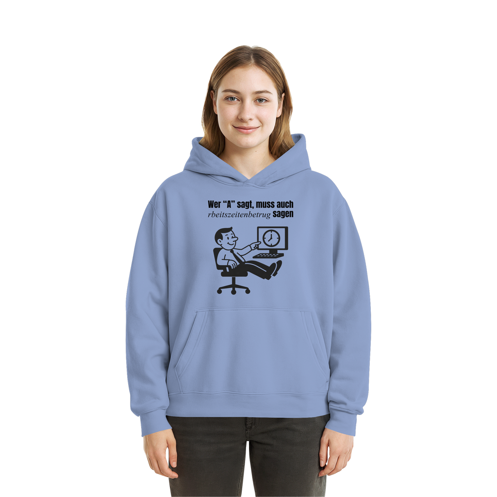 A-Rbeitszeitenbetrug - Black - Fluffy Boxcut Hoodie