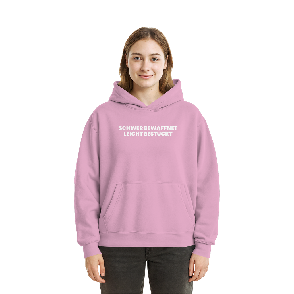Schwer Bewaffnet Weiss - Fluffy Boxcut Hoodie