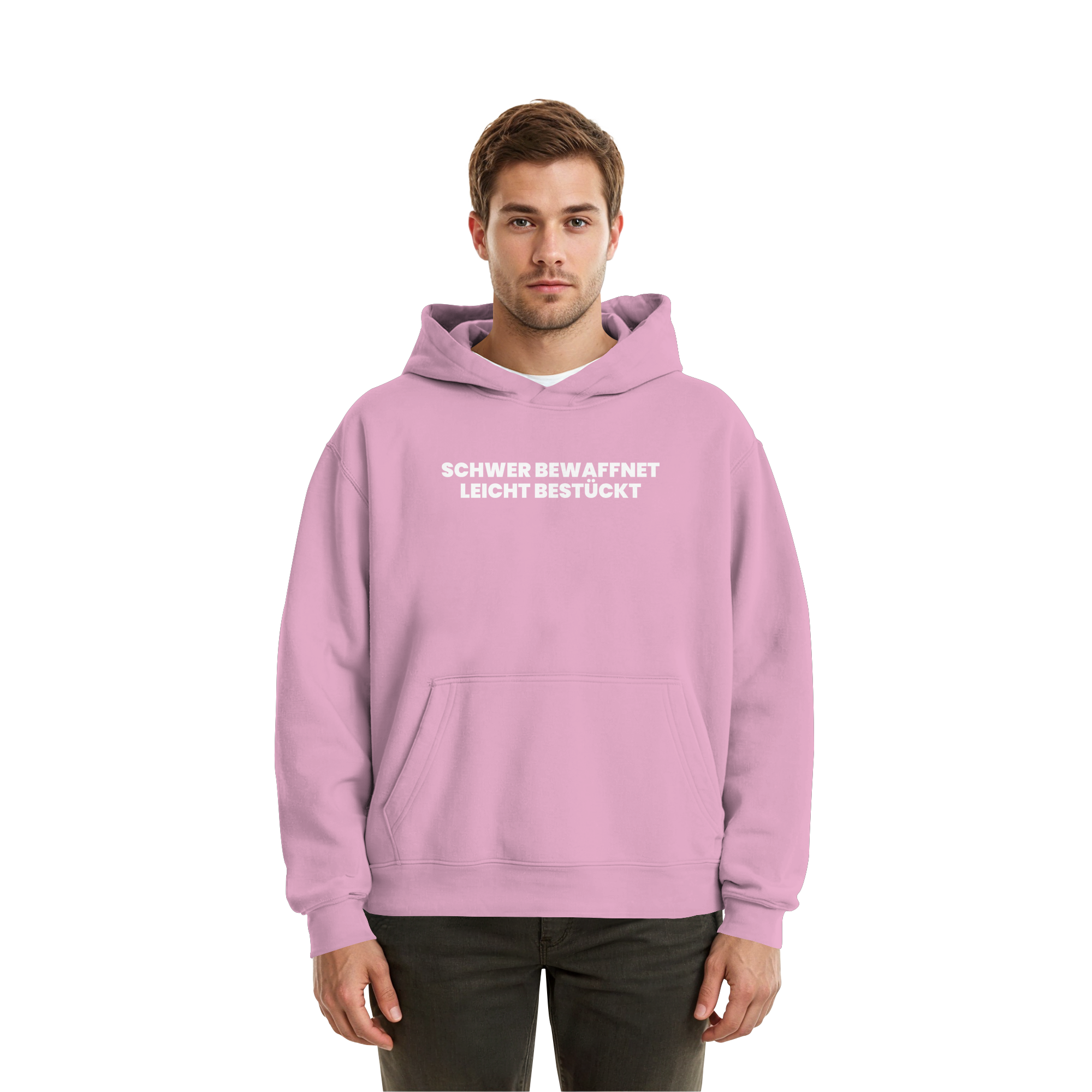 Schwer Bewaffnet Weiss - Fluffy Boxcut Hoodie