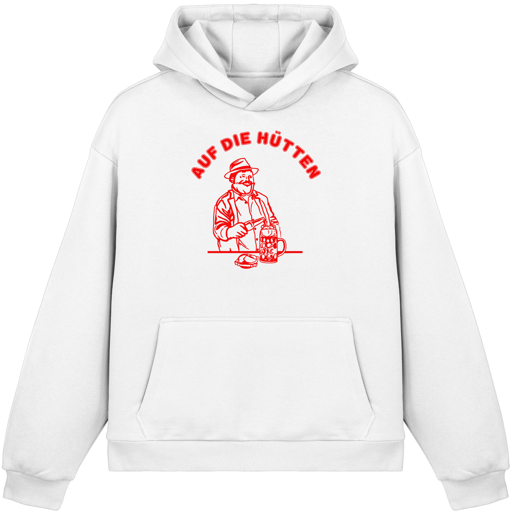 Auf die Huetten! - Red - Fluffy Boxcut Hoodie