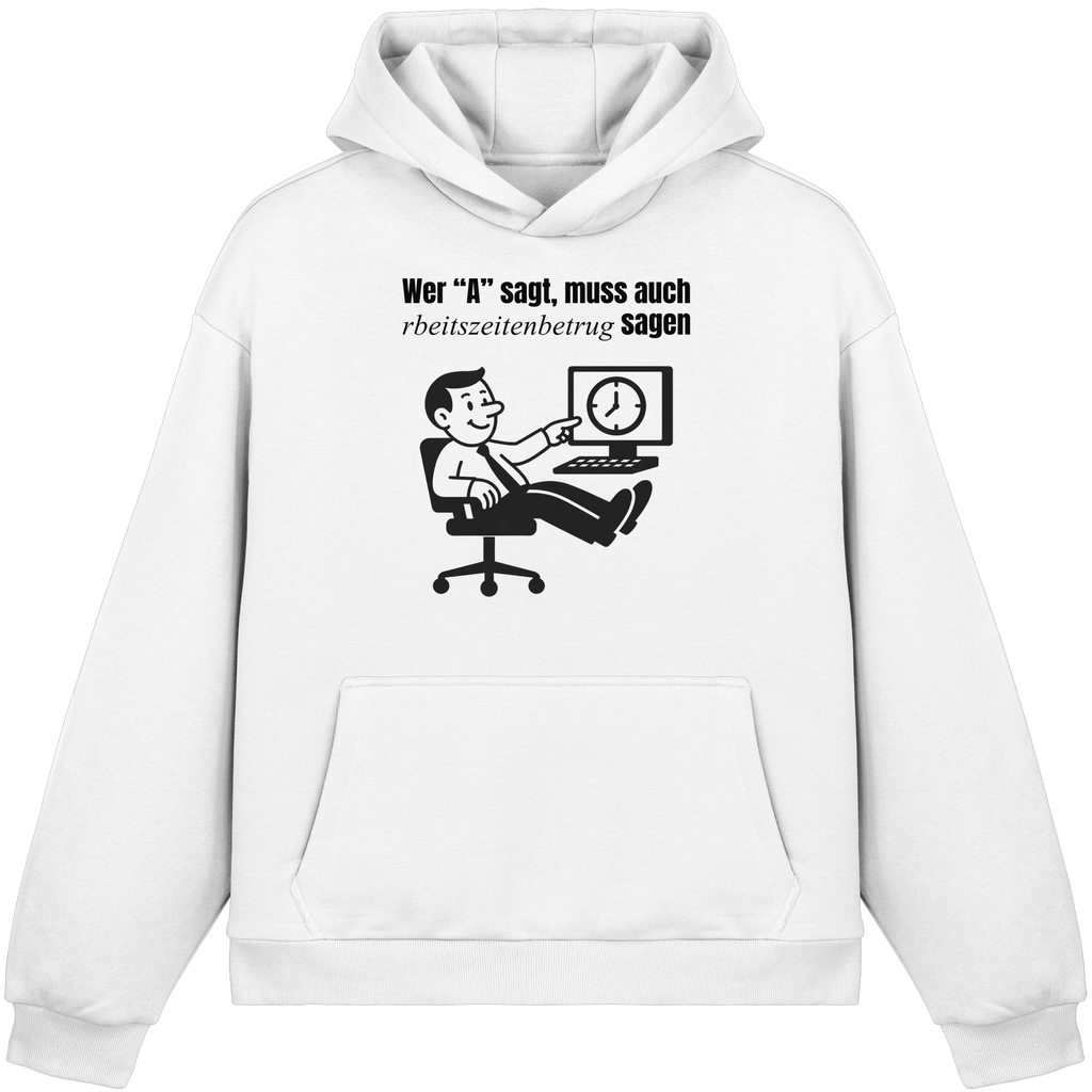 A-Rbeitszeitenbetrug - Black - Fluffy Boxcut Hoodie