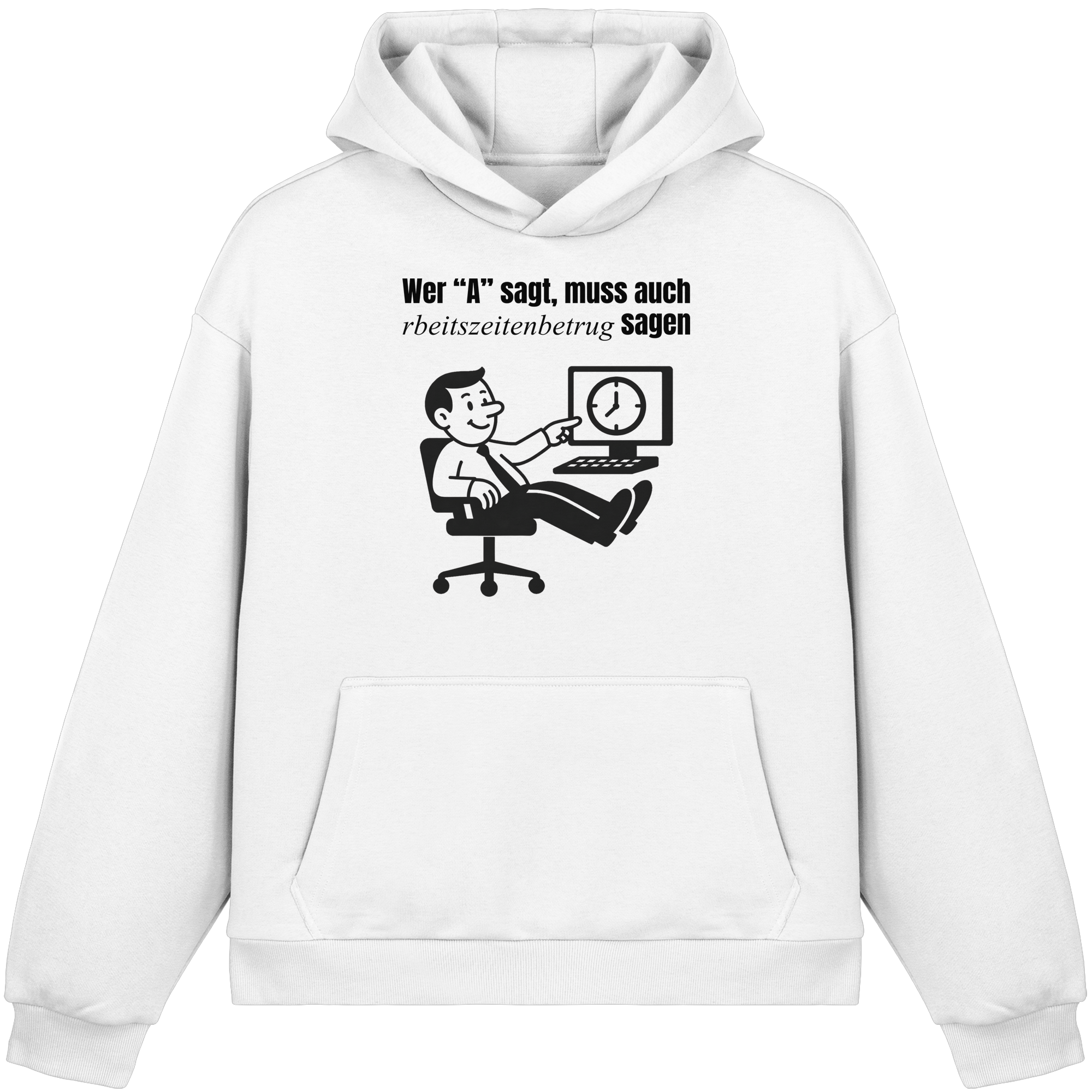 A-Rbeitszeitenbetrug - Black - Fluffy Boxcut Hoodie