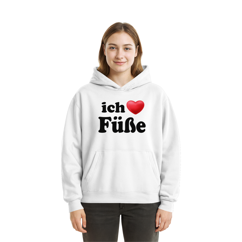 I Love Feet - Fluffy Boxcut Hoodie