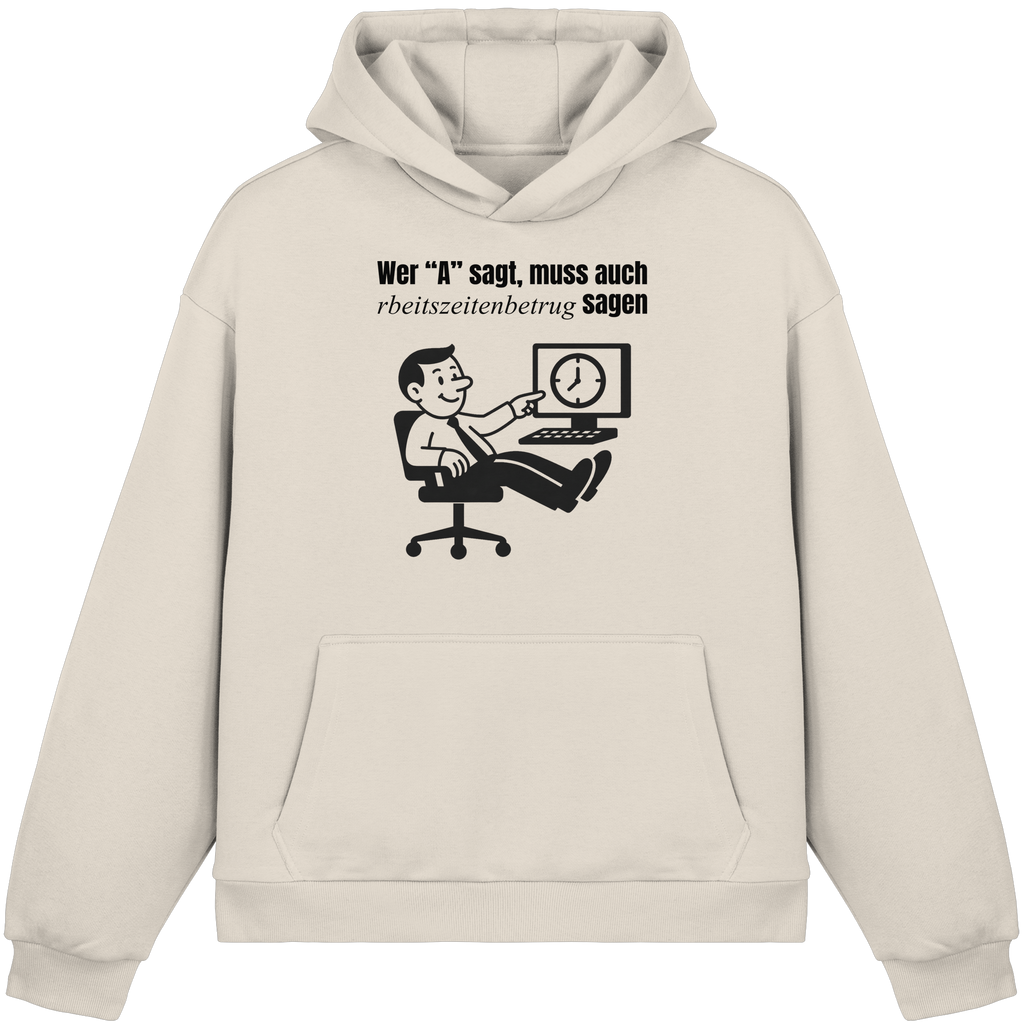 A-Rbeitszeitenbetrug - Black - Fluffy Boxcut Hoodie