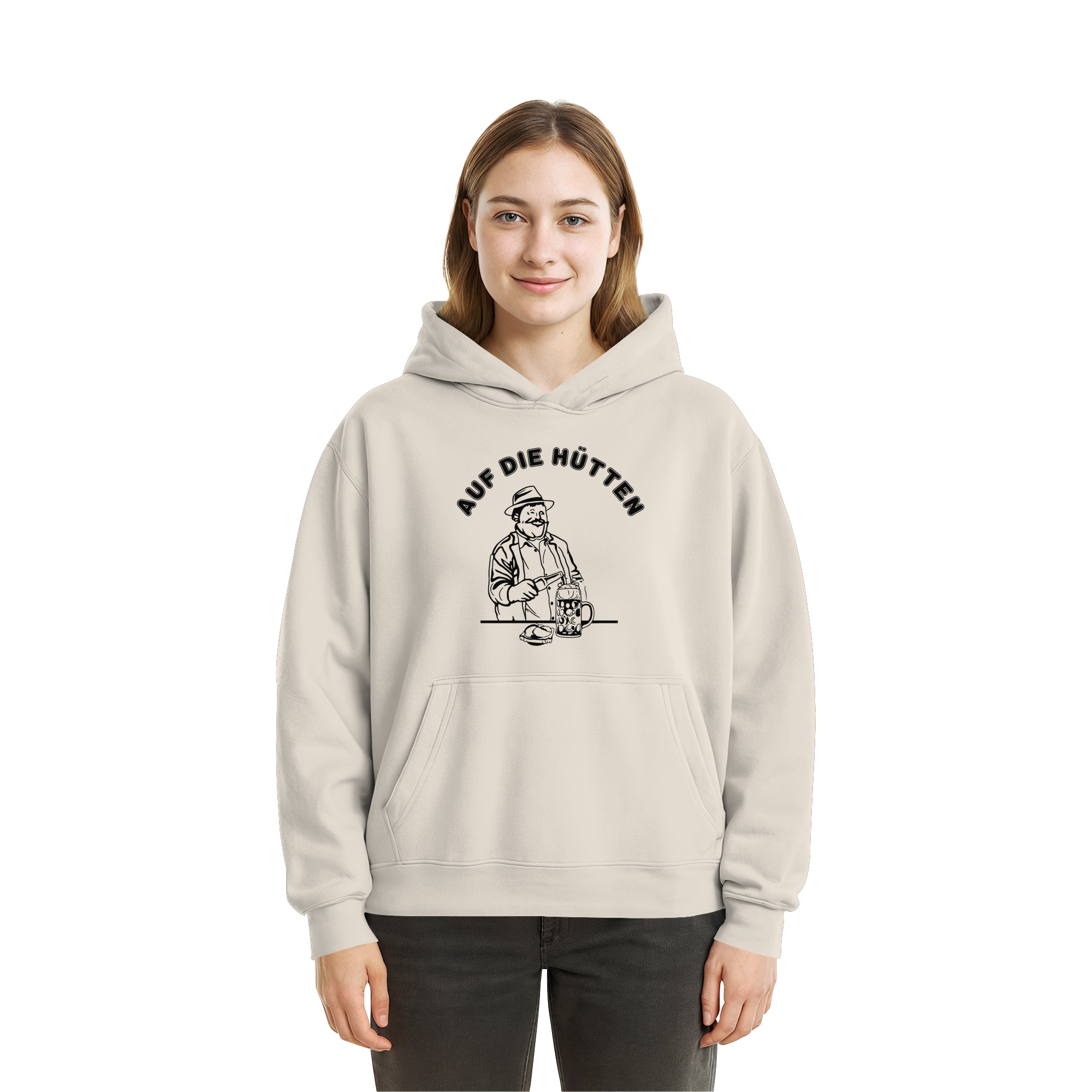 Auf die Huetten! - Dark - Fluffy Boxcut Hoodie