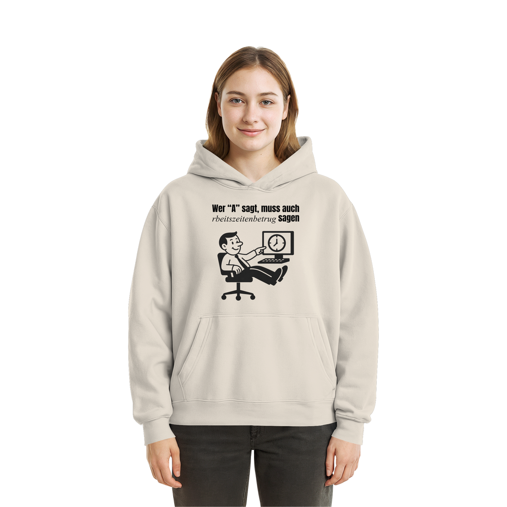 A-Rbeitszeitenbetrug - Black - Fluffy Boxcut Hoodie