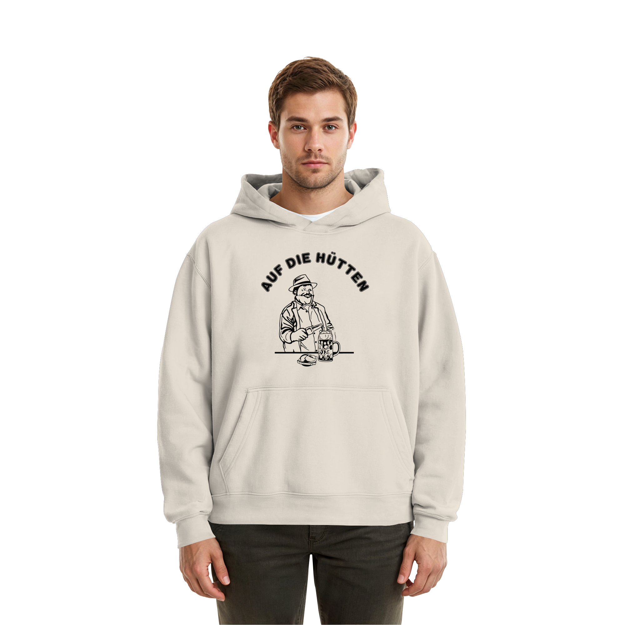 Auf die Huetten! - Dark - Fluffy Boxcut Hoodie