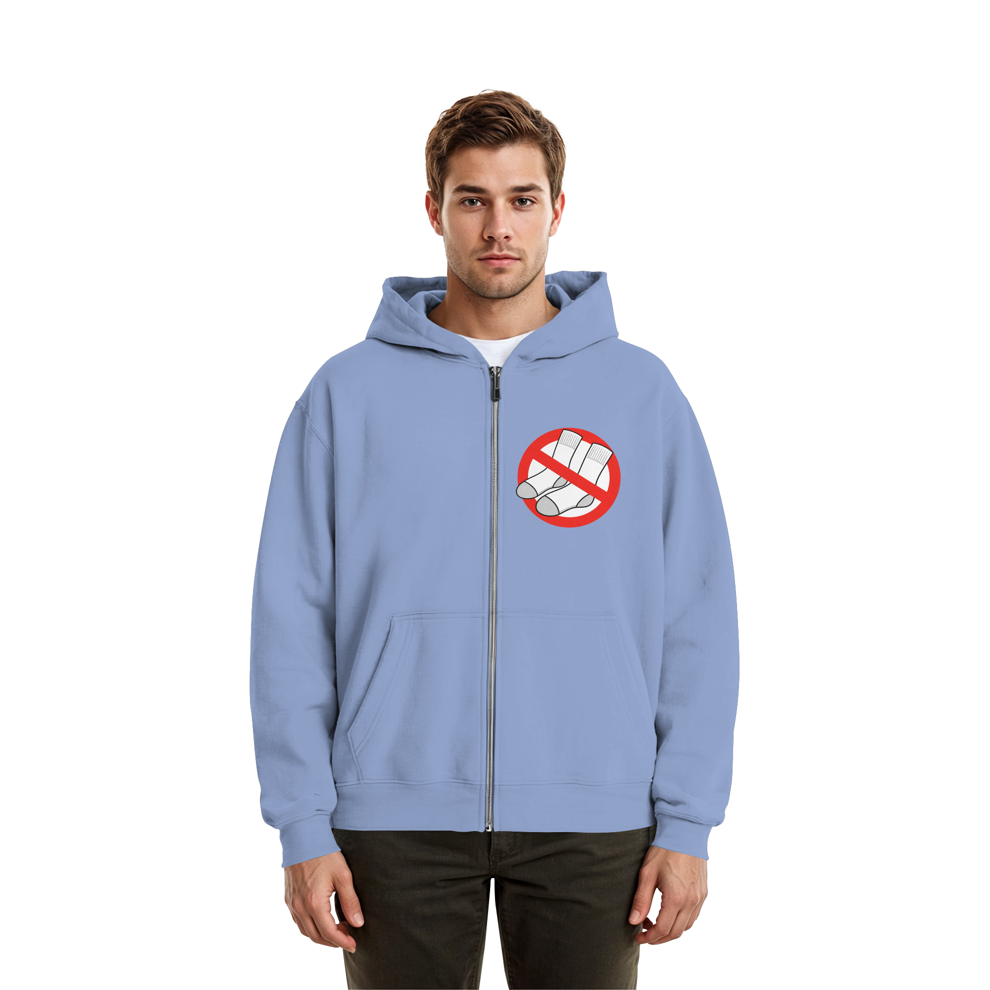 No Socks! - Fluffy Boxcut Zipper