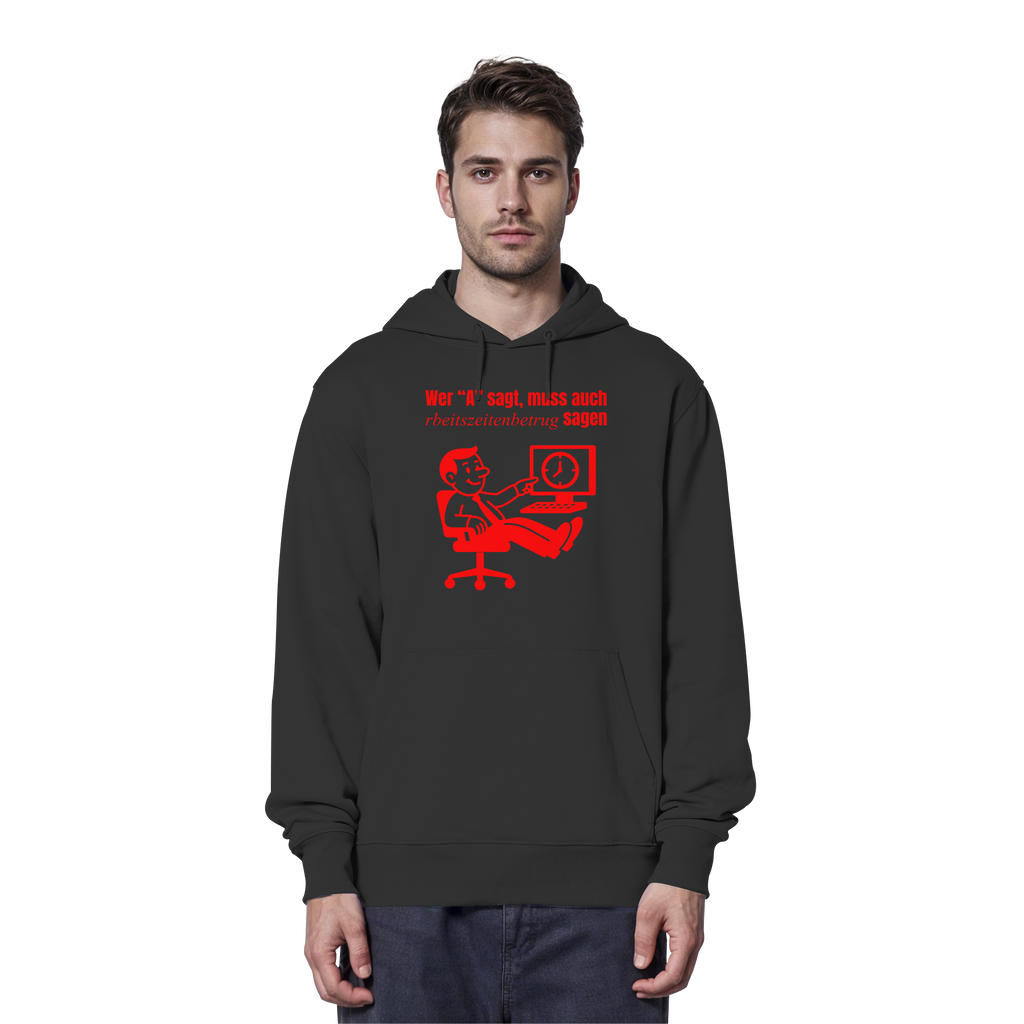 A-Rbeitszeitenbetrug - Red - Organic Hoodie