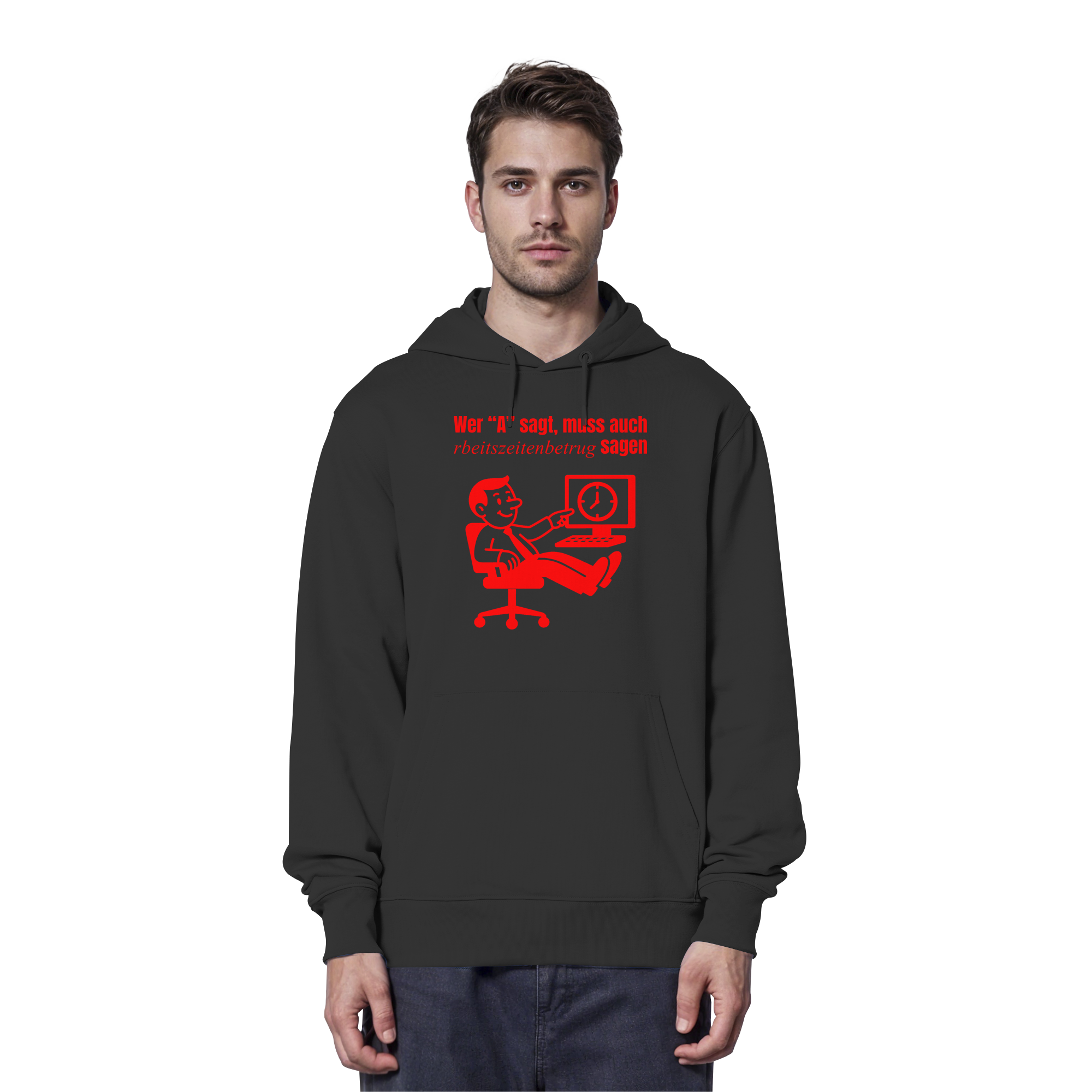 A-Rbeitszeitenbetrug - Red - Organic Hoodie