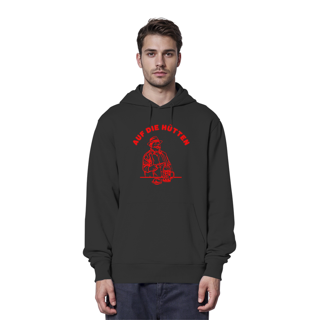 Auf die Huetten - Red - Organic Hoodie