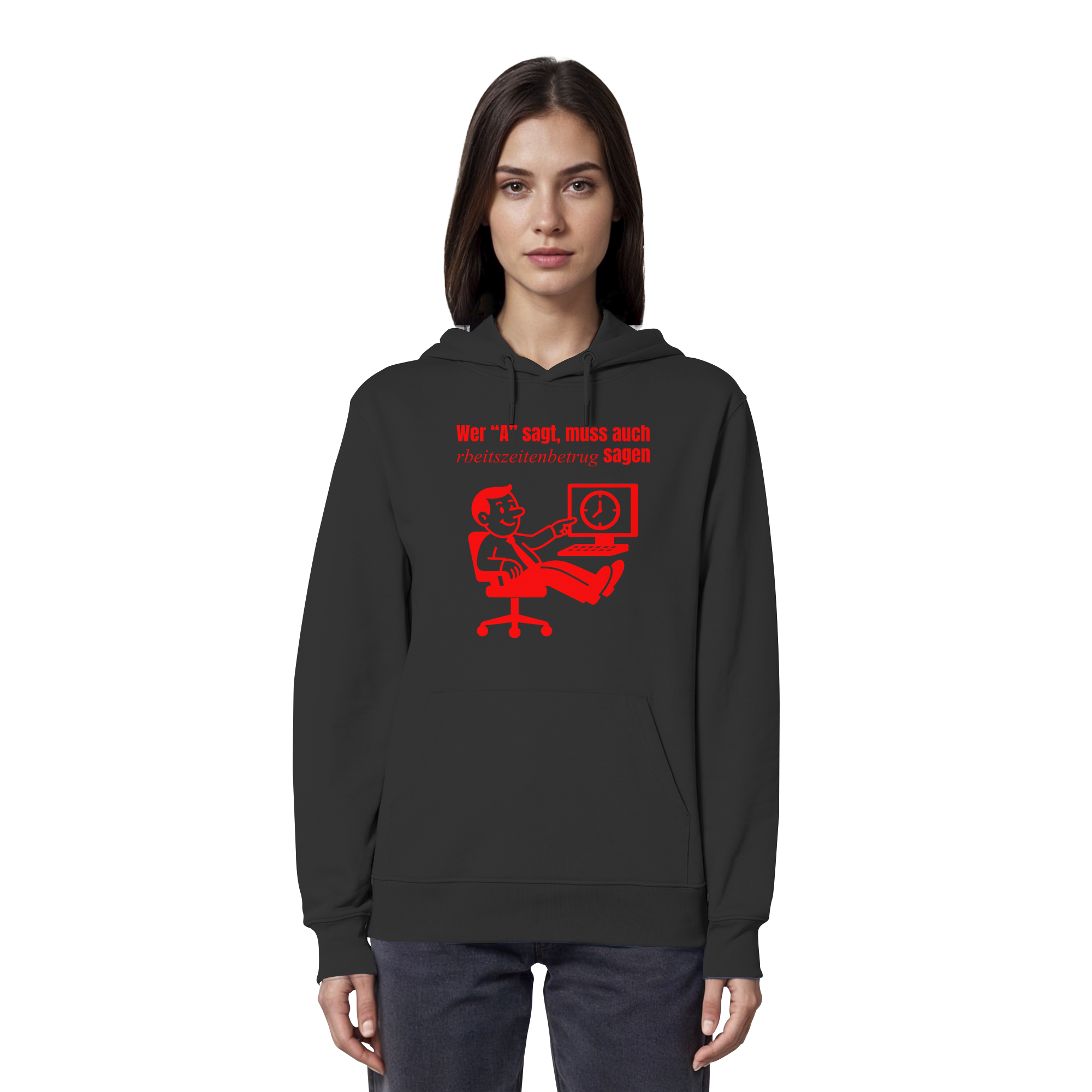 A-Rbeitszeitenbetrug - Red - Organic Hoodie