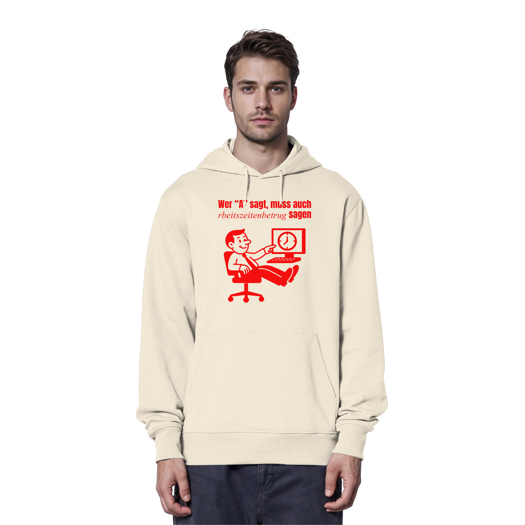 A-Rbeitszeitenbetrug - Red - Organic Hoodie
