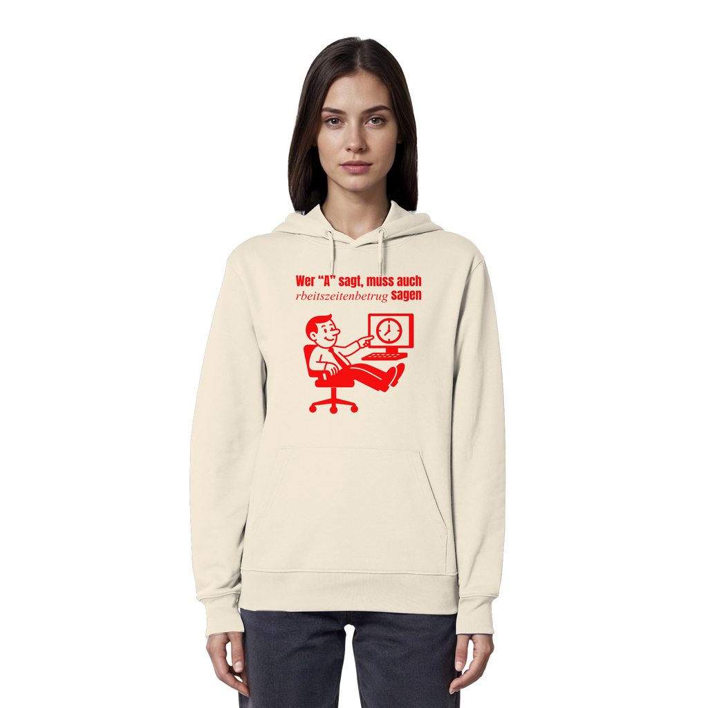 A-Rbeitszeitenbetrug - Red - Organic Hoodie