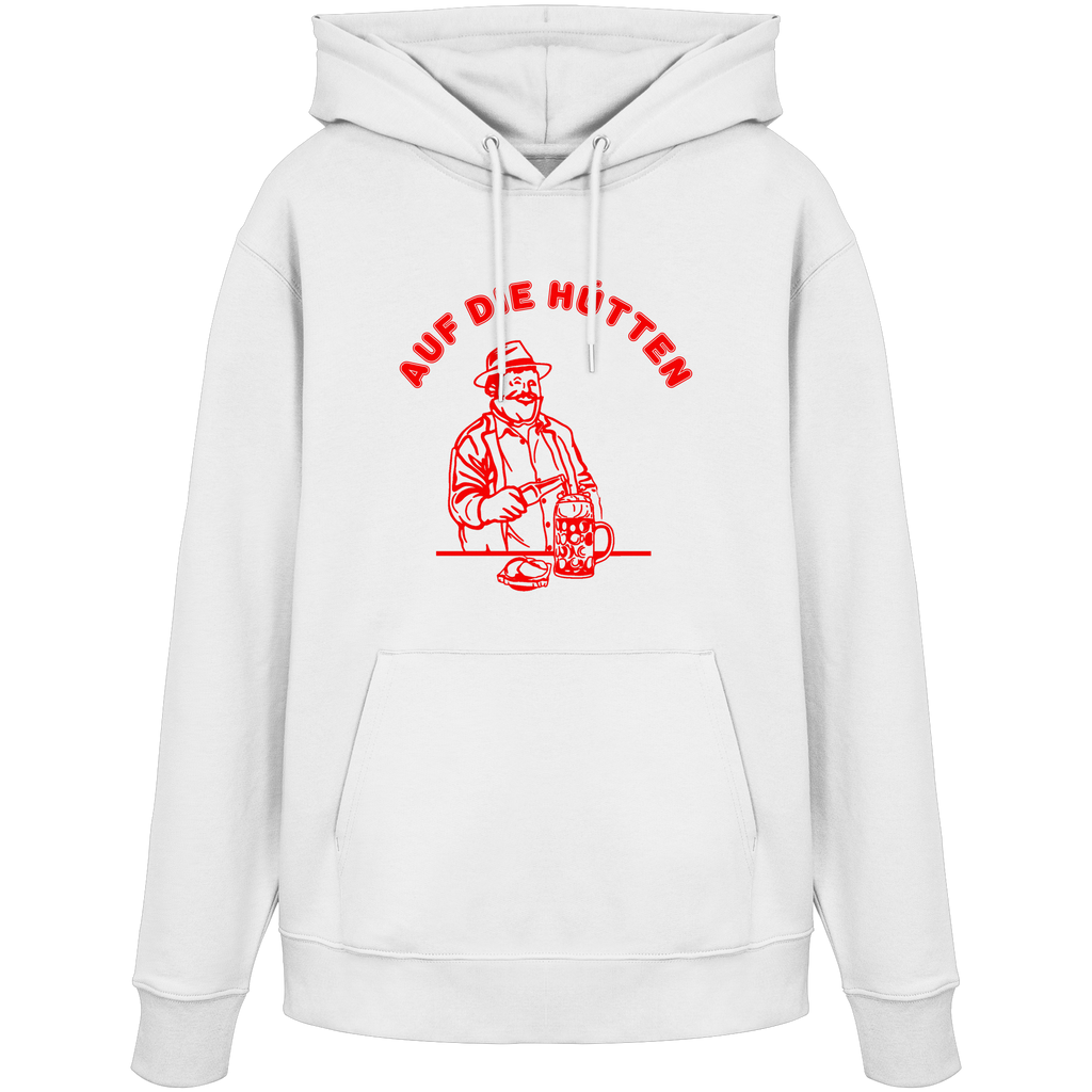 Auf die Huetten - Red - Organic Hoodie
