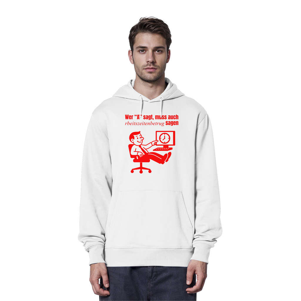 A-Rbeitszeitenbetrug - Red - Organic Hoodie