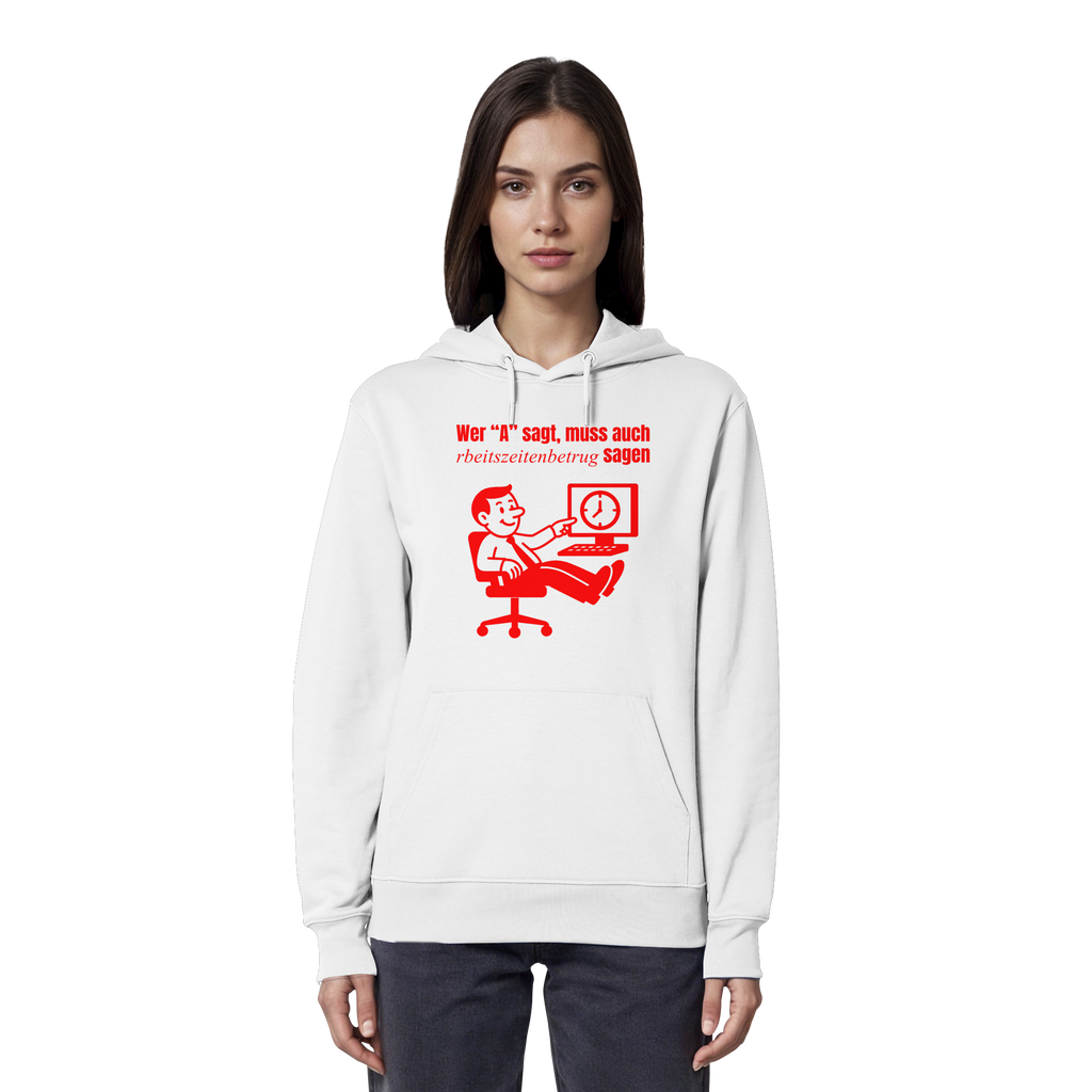 A-Rbeitszeitenbetrug - Red - Organic Hoodie